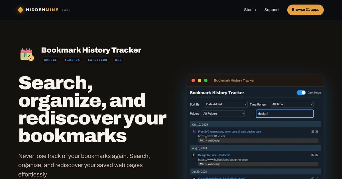 Bookmark History Tracker